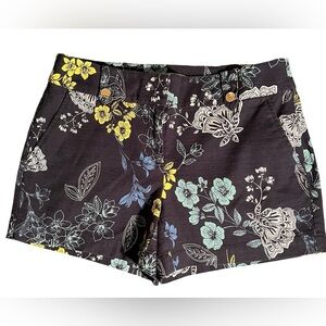 Loft Petite Monroe Chino Navy Floral Shorts ~ Size 0